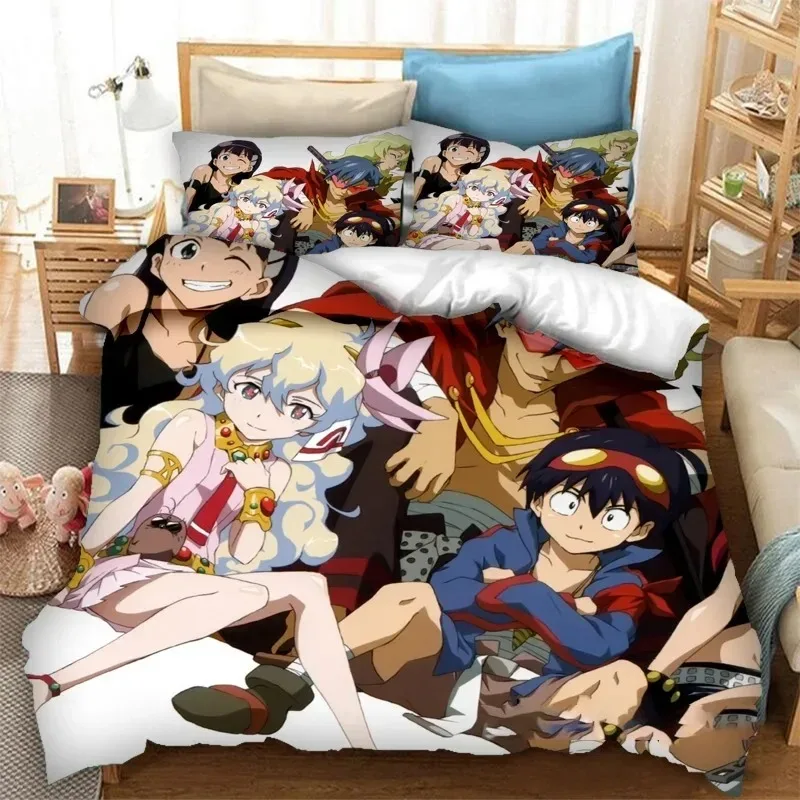 

3D Printed Tengen Toppa Gurren Lagann Bedding Set Bedroom Soft Modern Bedspreads Comefortable Duvet Cover Quilt Cover Pillowcase
