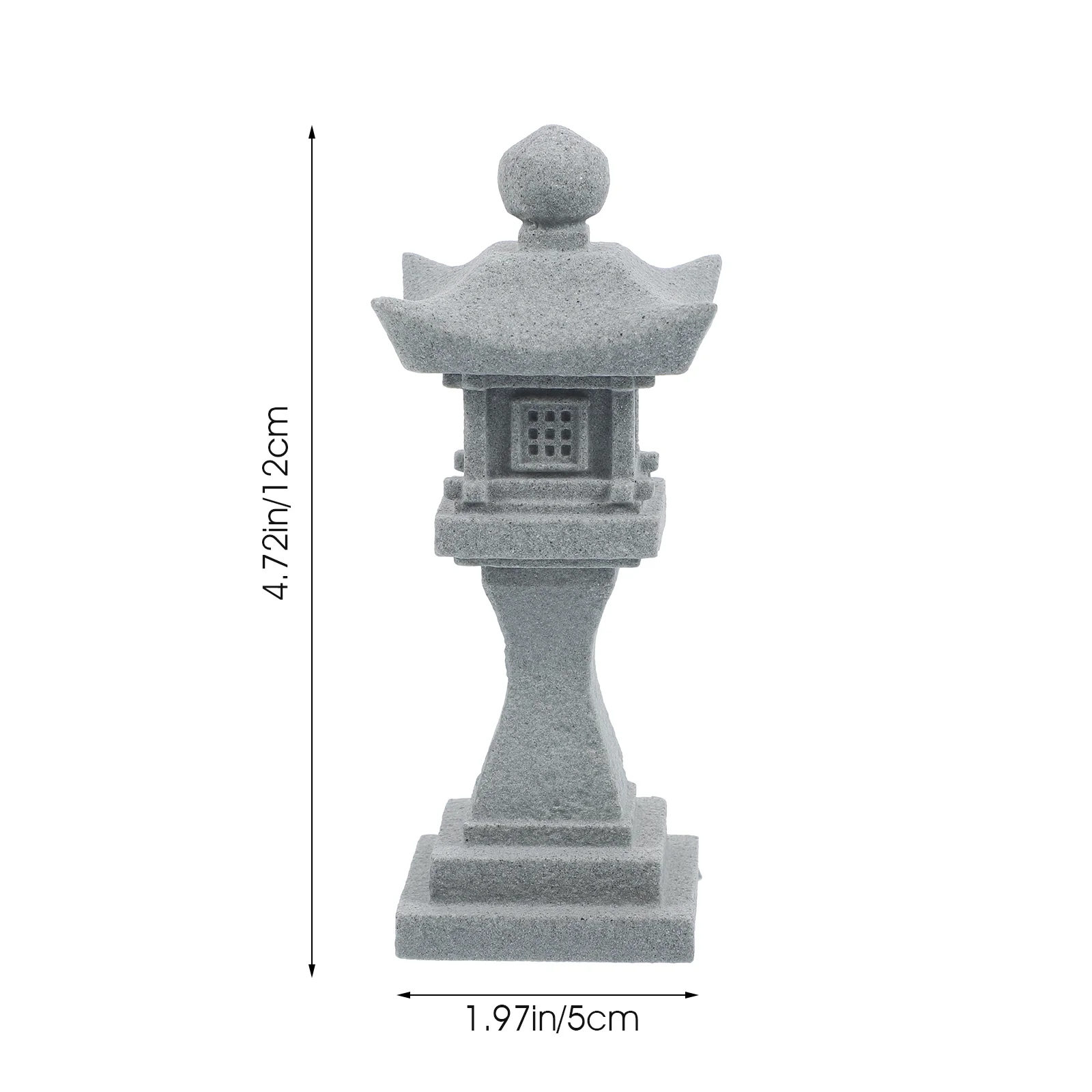 Imitation Stone Lantern Light Miniature Statue Pagoda Decor Garden Japanese Decoration Model Resin