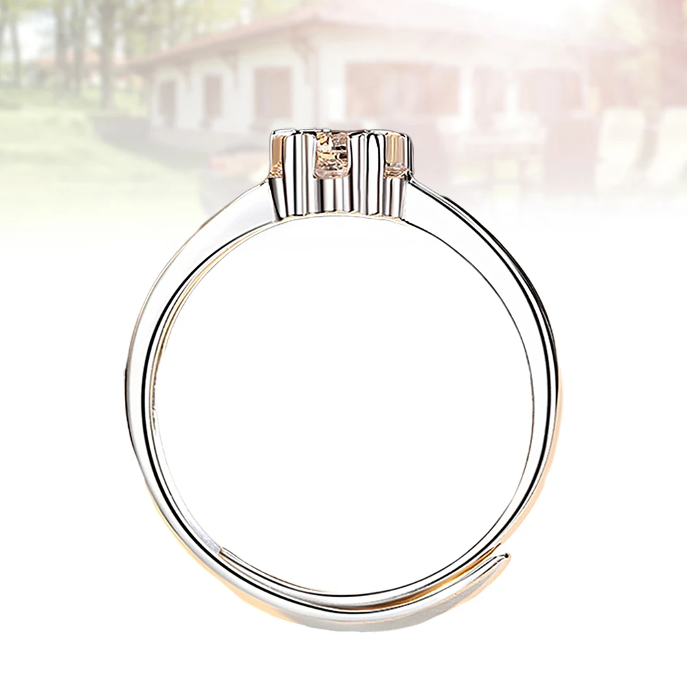 

2Pcs Rhinestone Rings Snowflake Design Elegant Fashion Jewelry for Women Engagement Party Gift Rhinestone Ring