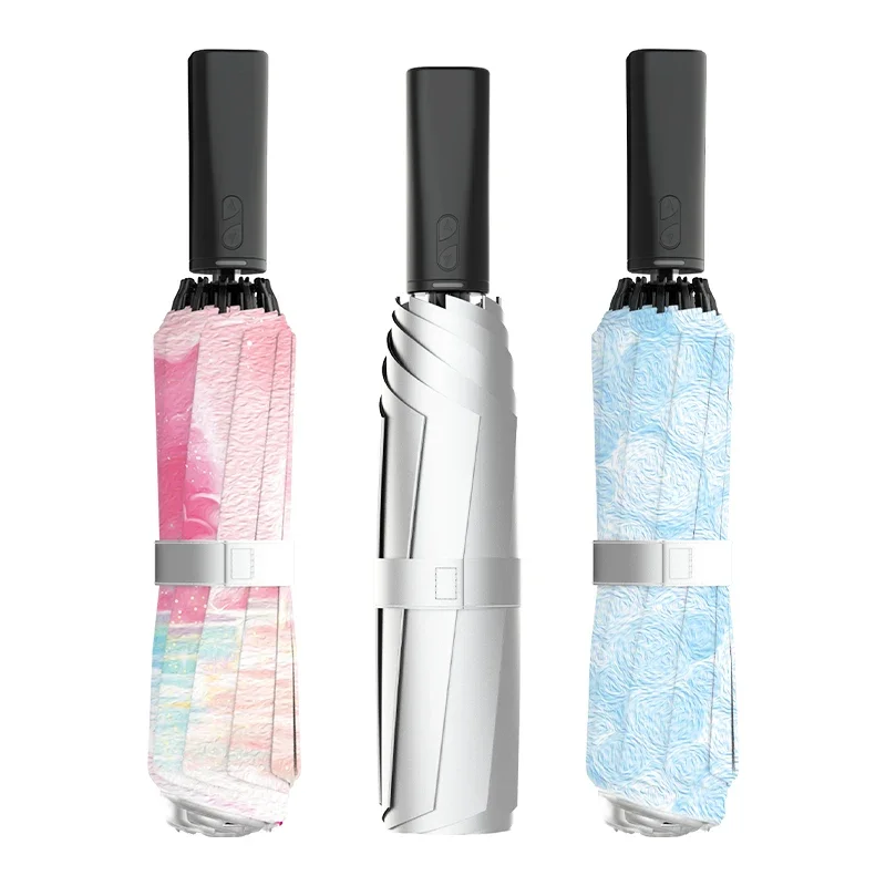 Modern 2nd Generation Automatic Shrink Electric Parasol Smart Folding Wedding Umbrella Travel Rain