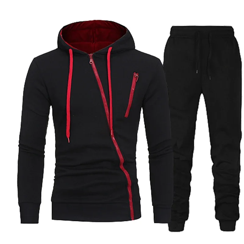 2024 Male Hoodie+Pants 2Pcs Jogging Sports Suit Casual Tracksuit Men Hooded Sweatshirt Outfit Spring Autumn Mens Sets Sportswear