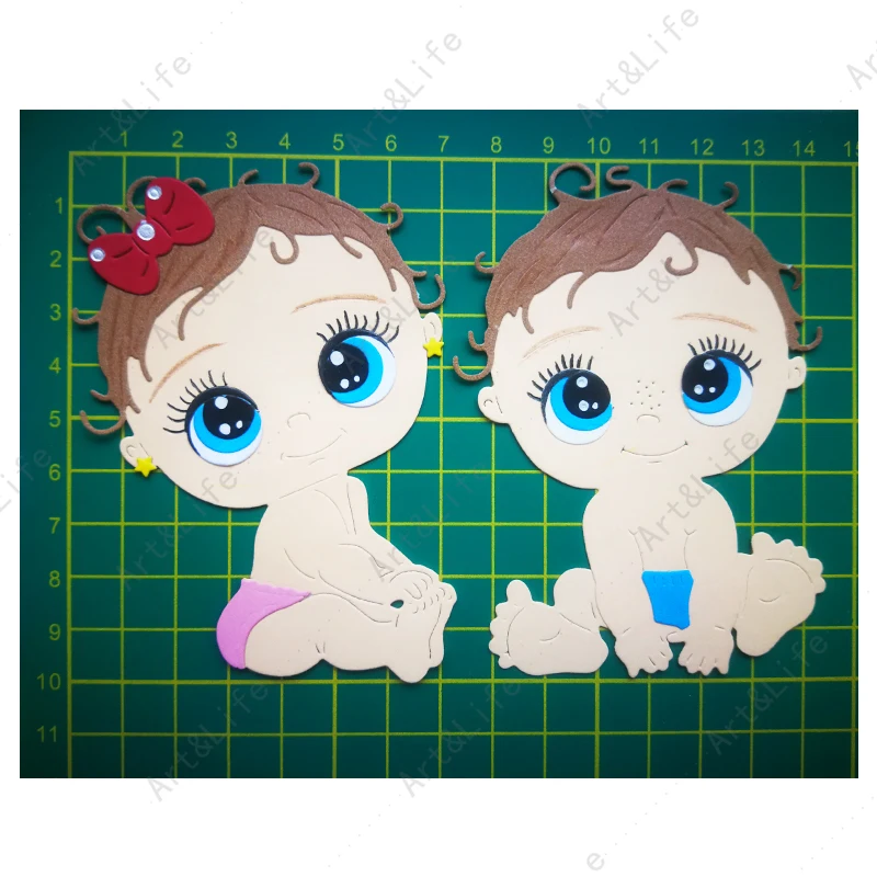 Anioły dla dzieci nowe matryce do cięcia metalu Cute Boy and Girl Baby Crafts szablony do scrapbookingu papier do albumów wytłaczania kartek Die Cut