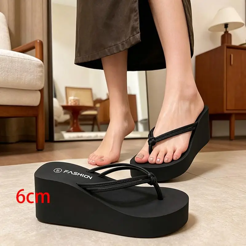 Weiche Plateau-Keilabsatz-Flip-Flops für Damen Sommer 2026 – Leichte EVA-Zehenstegsandalen mit dicker Sohle für den Strand – Detail 8