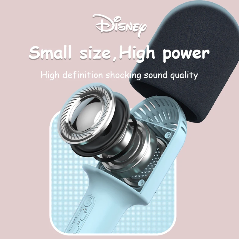 Disney QS-M1 Microphone Speaker Set Bluetooth TF Audio Loudspeaker Portable Handheld Mic Family KTV Multifunctional Playback New