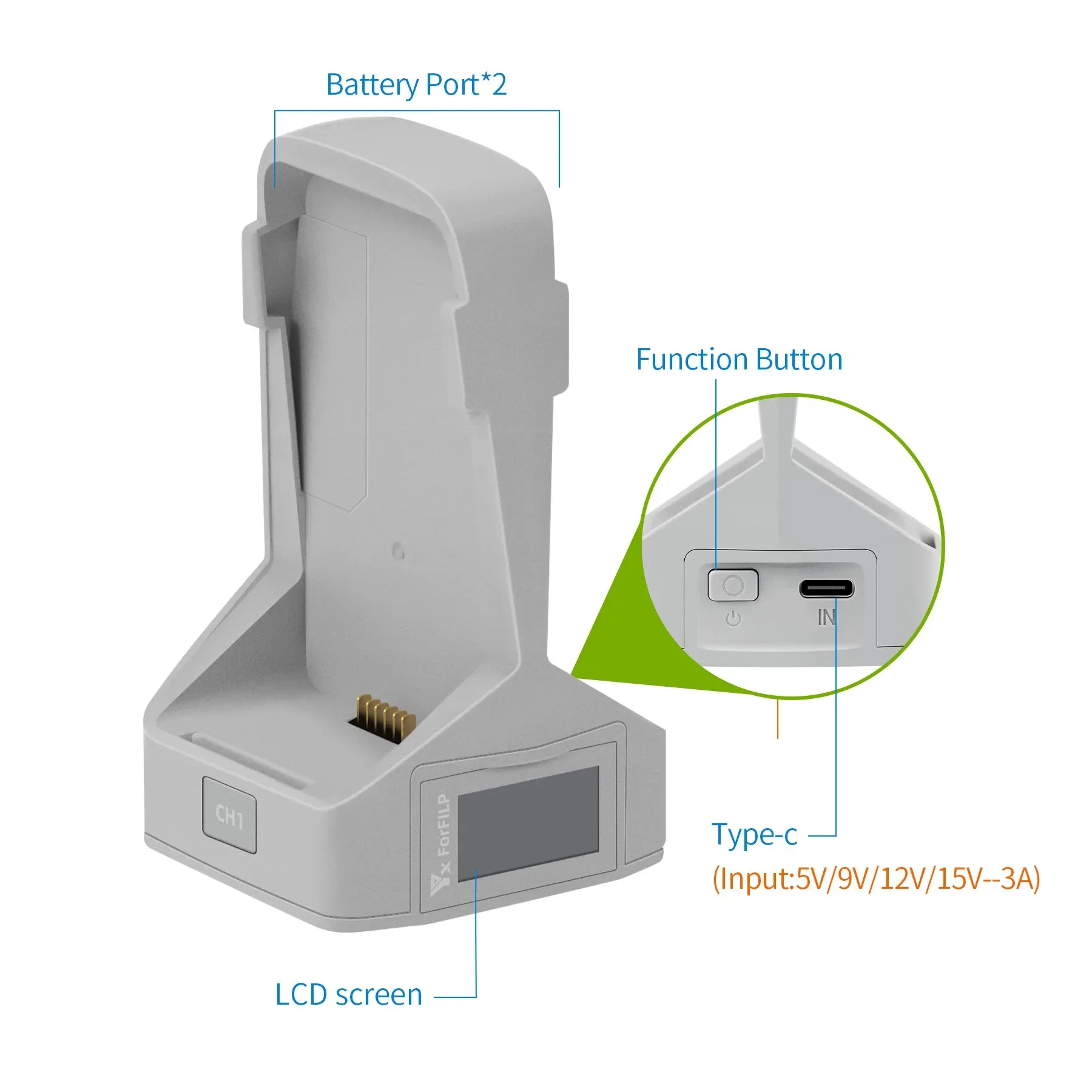 Fast Charging Hub For DJI Flip Drone Battery Two-way Digital Display Screen Charger Charging Butler Quickly Charged Accessories