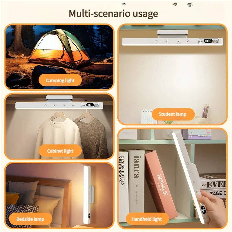 Touch Table Lamp Magnetic Desk Lamp Bulit-in Rechargeable Battery for Reading Cabinet Mirror Bedside Rechargeable Night Lights