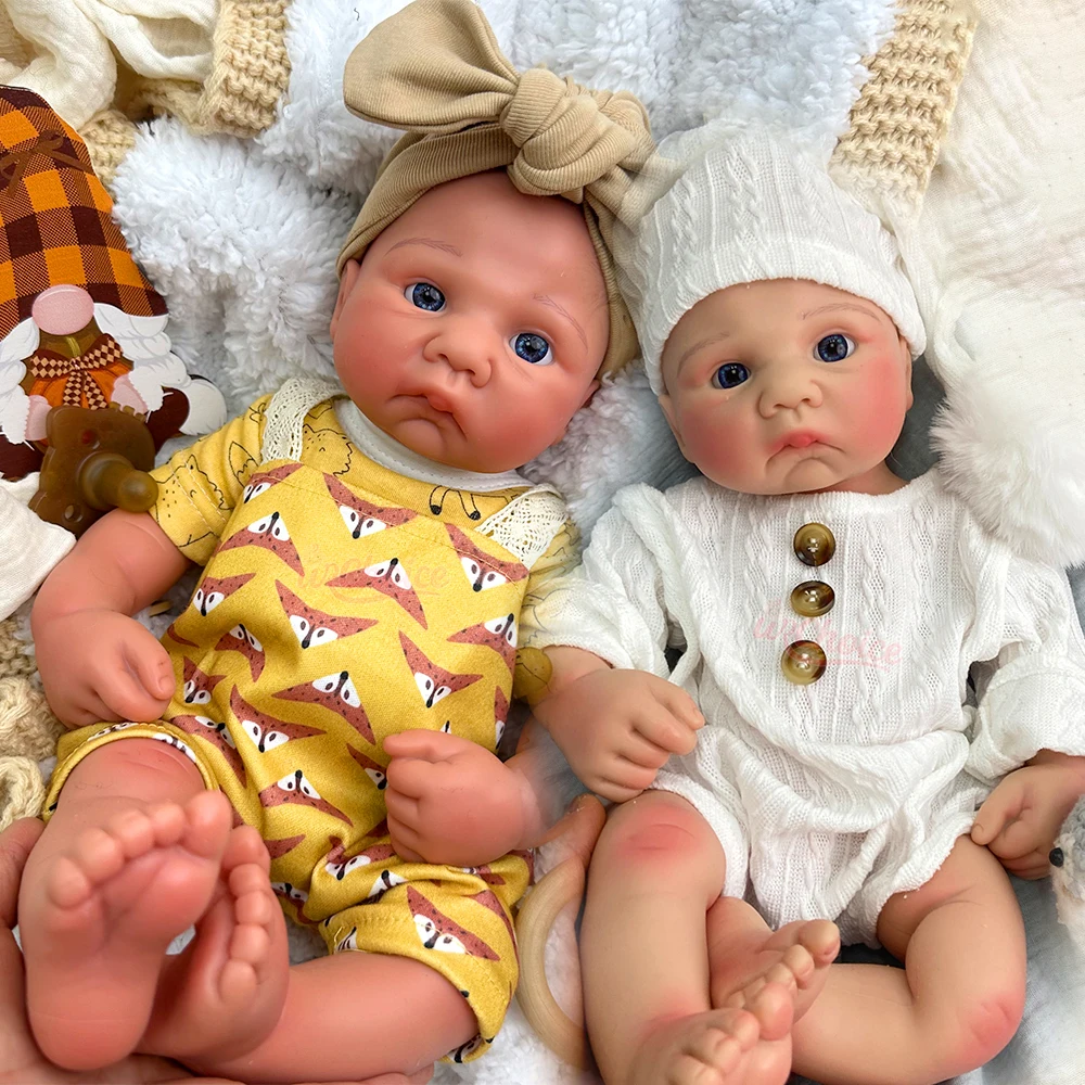 43cm Full Silicone Reborn Boy Realistic Weighted Soft Skin Lifelike Newborn Doll Photography Prop for Studio Shoots