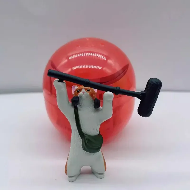 Yell 일본 가샤폰 캡슐 토이 피규어, 귀여운 동물 고양이 촬영 장면 액션 피규어, 애니메이션 미니어처 모델 인형 선물