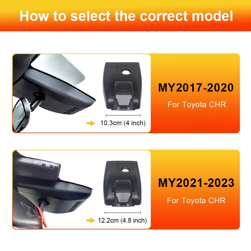 

For Toyota CHR C-HR 2017-2023 Front and Rear Dash Cam for Car Camera Recorder Dashcam WIFI Car Dvr Recording Devices