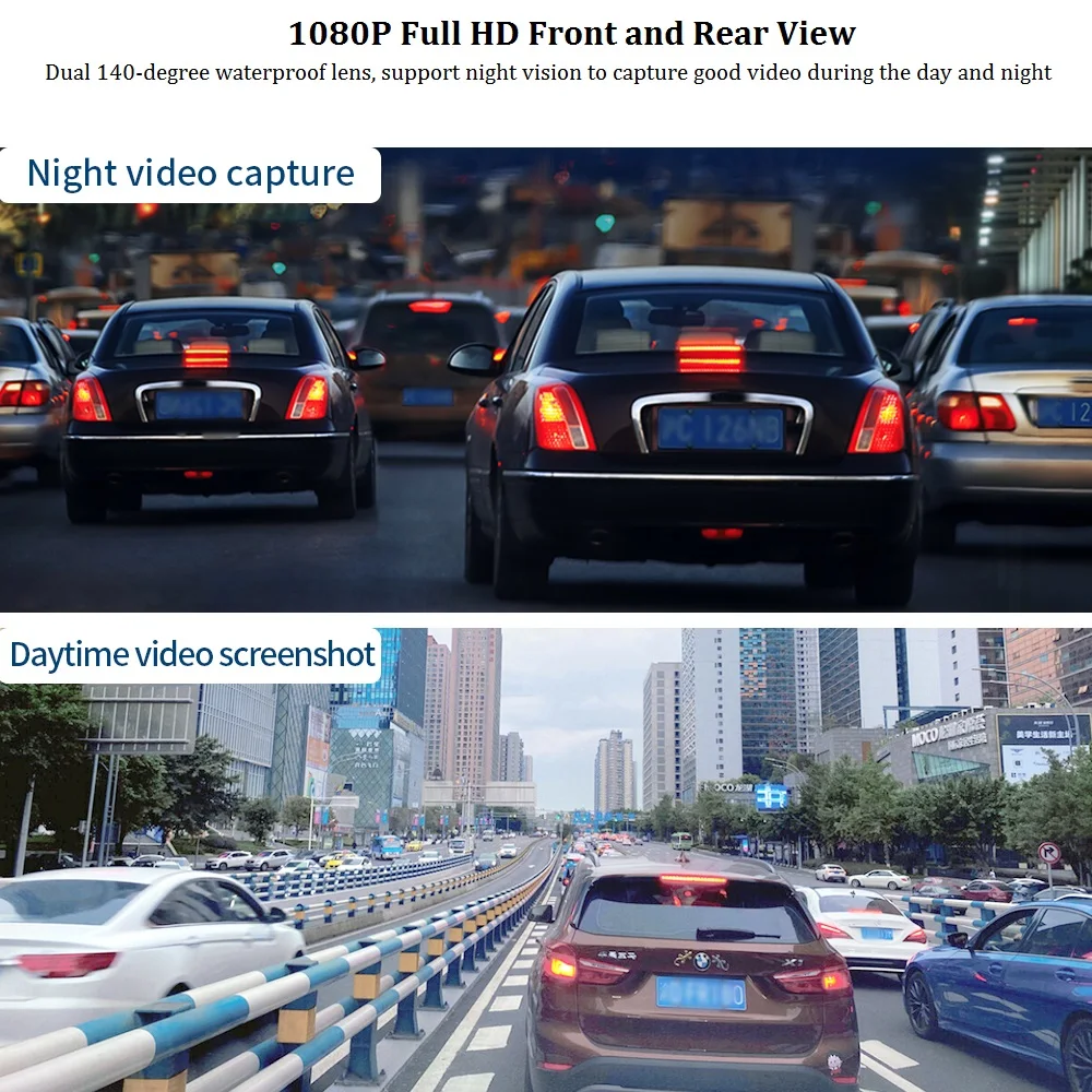 VSYSTO Dashcam Per Moto WiFi – Anteriore E Posteriore 1080P, GPS, Sensore Di Pressione Pneumatici, Parcheggio E Registrazione In Loop