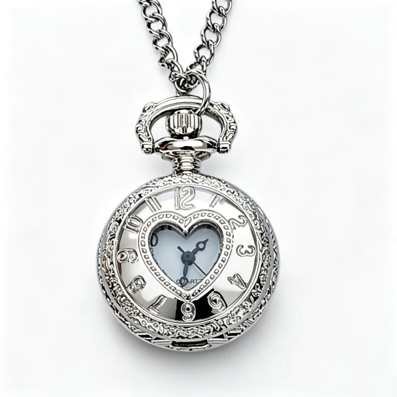 Retro Charm Neutral Small Hollow Heart Carving Quartz Steampunk Pocket Watch Men's and Women's Necklace Pendant Gift