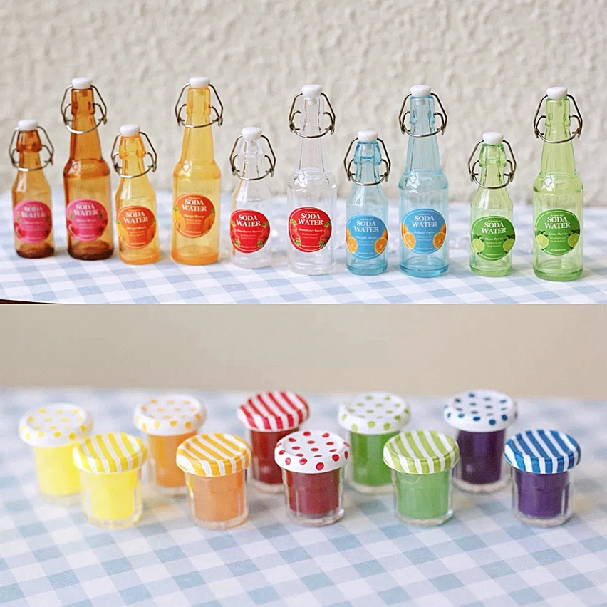 

Silk Rabbit Jam Buckle Bottle Cold Water Bottle and Jam Miniature Food Play Model