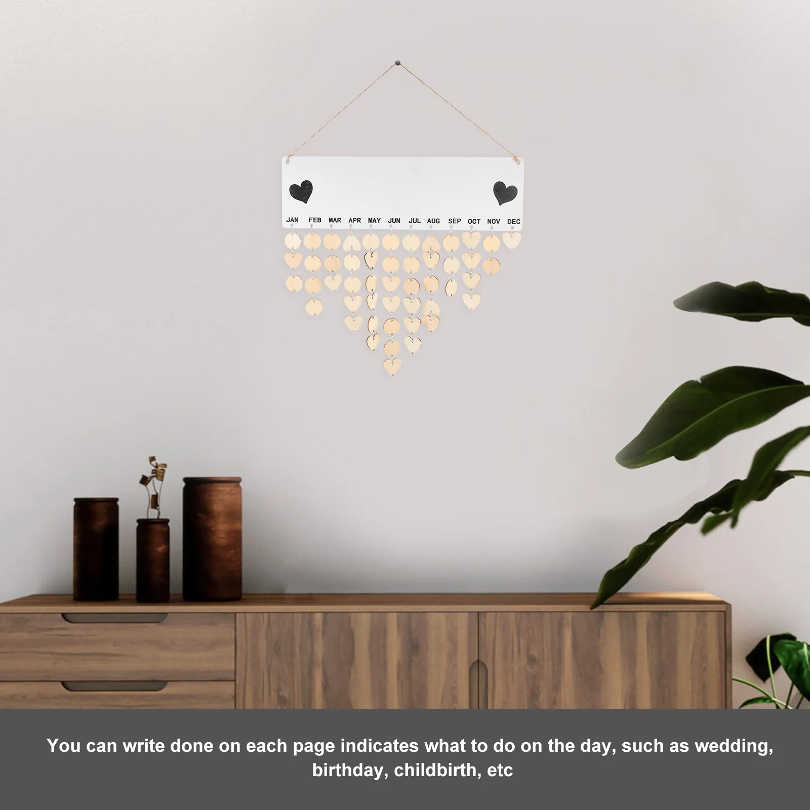 

1 Set Family Friends Wooden Plaque Reminder Board Home Decor Wall Countdown Birthday Planner Wood Hanging Monthly Sturdy