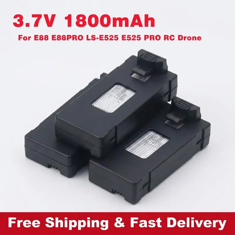 

3.7V 1800mAh RC Drone Battery Accessory Fit for E88 E88PRO LS-E525 E525 PRO Mini UAV, Quadcopter Battery