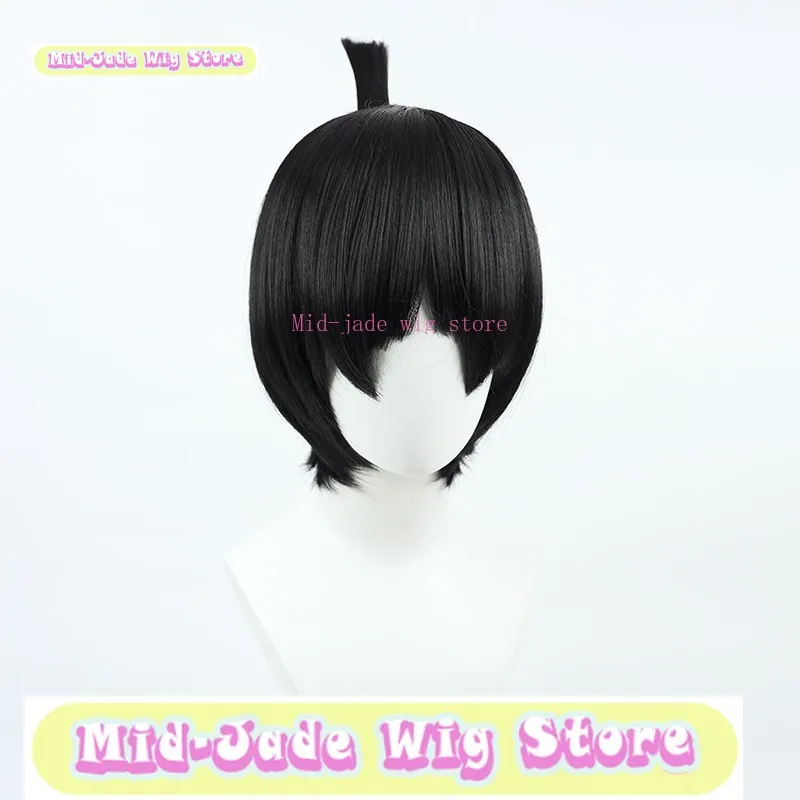 Peluca de jade medio para hombre, motosierra de tienda, Aki Hayakawa, peluca de Cosplay, juego de Anime, accesorios de disfraz para fiesta de Halloween, pelo sintético