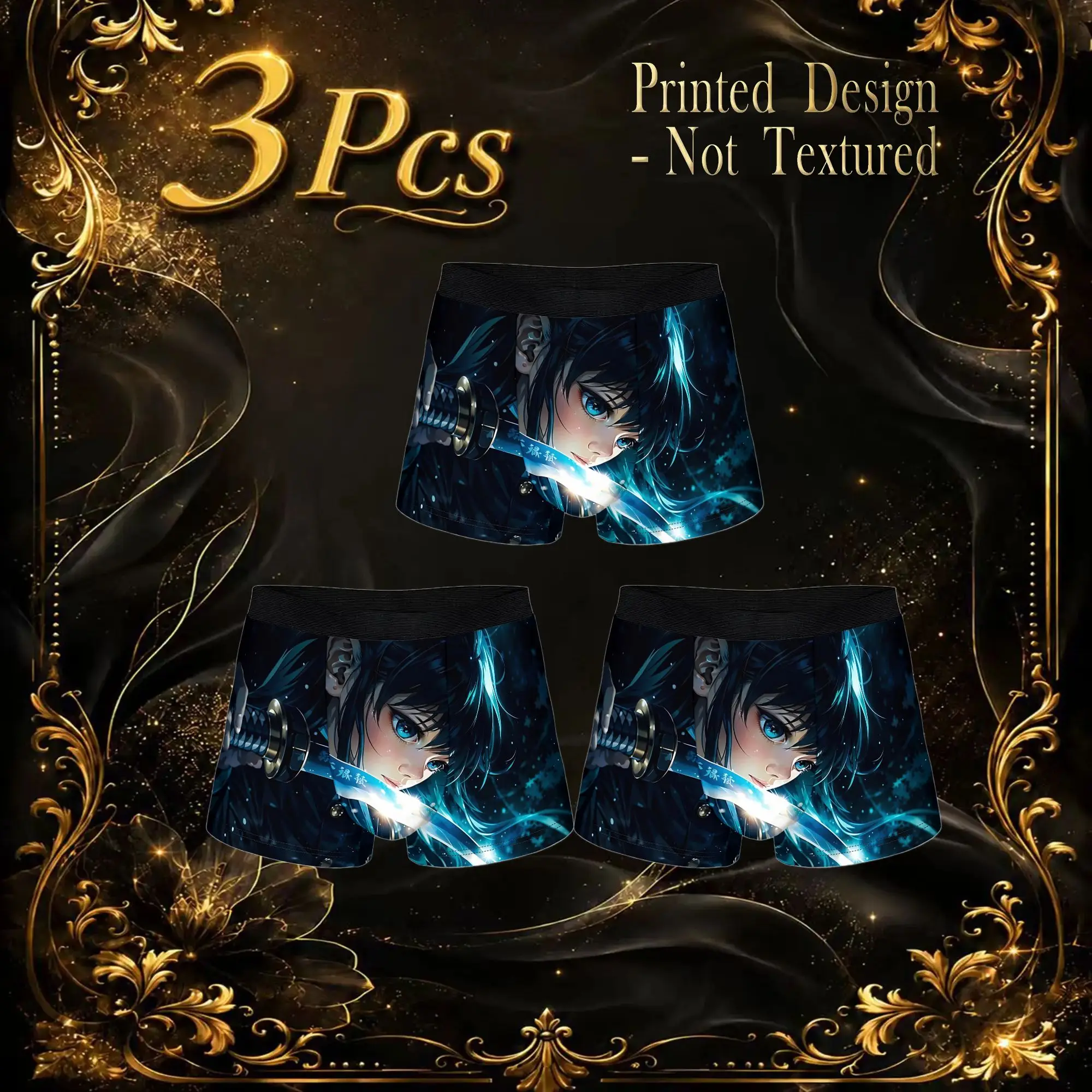 3Pcs  boxers Demon Slayer Underpants Breathbale Panties Men Underwear Ventilate Shorts Boxer Briefs