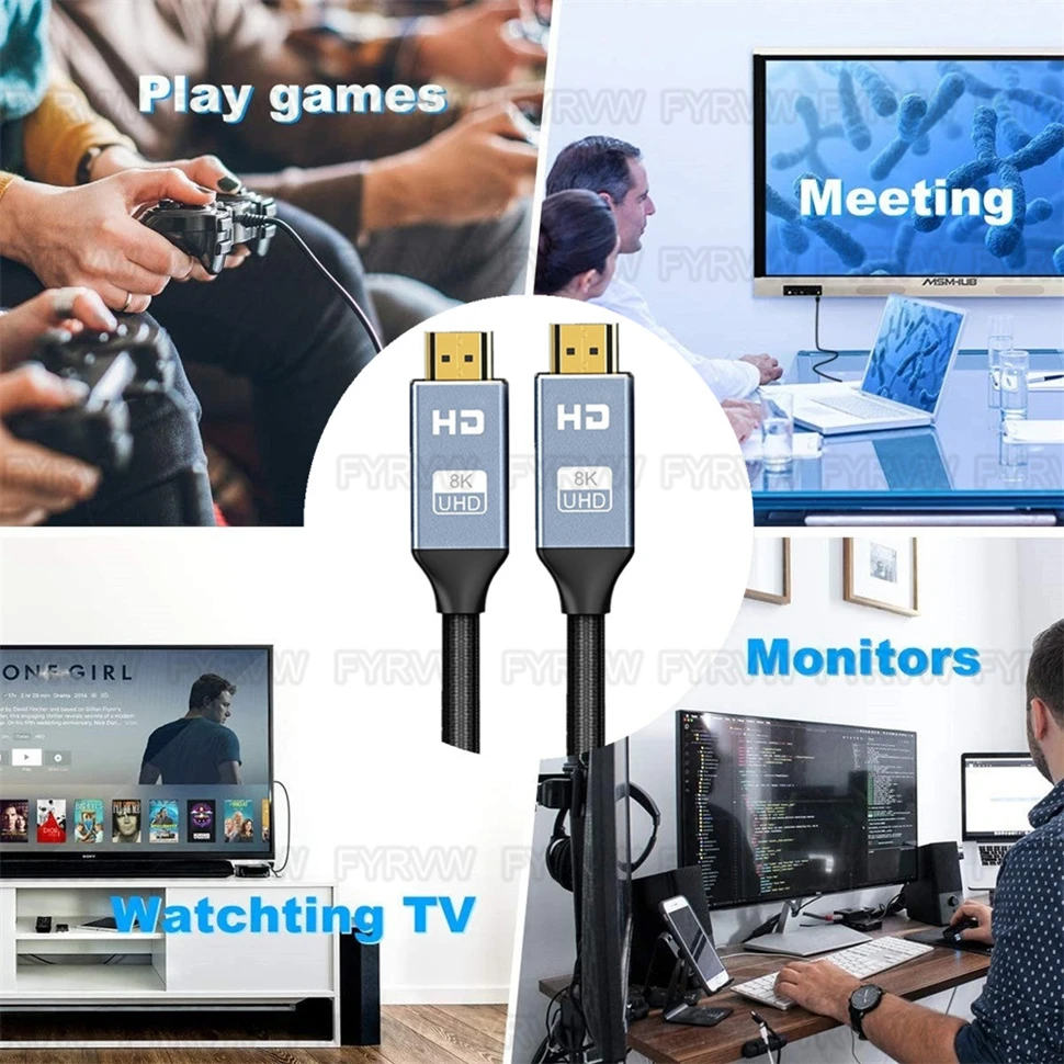 8K HDMI-kompatibles Kabel HDTV2.1 Kabel 8K 4K@120Hz HDR für Sony PS5 Projektor TV Box Splitter Switch HDMI-kompatibles HD2.1 Kabel – Detail 6