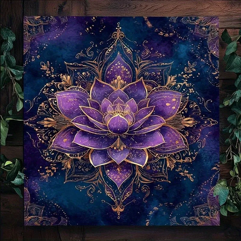 Astrology Universe Golden Star Tarot Mat Tablecloth Sun Moon Divination Altar Cloth Flower Life Night Sky Tarot Polyester Mat