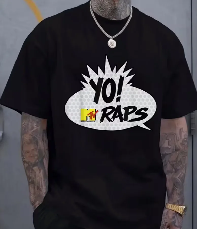 Men'S Plus Yo Raps Hip Hop Music T-Shirt Oversized Black Streetwear Tee Iconic Rap Brand Print Shirt Concerts Gifts Casual Wear
