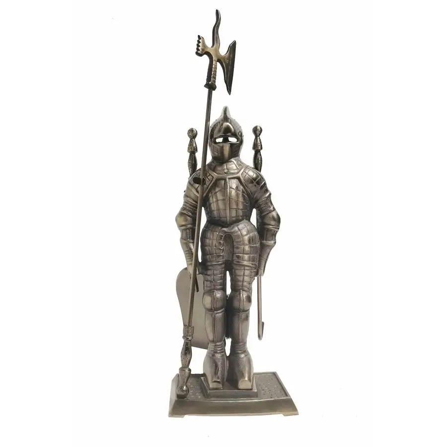 

Набор чугунных каминных инструментов Knight средневековья, античная латунь