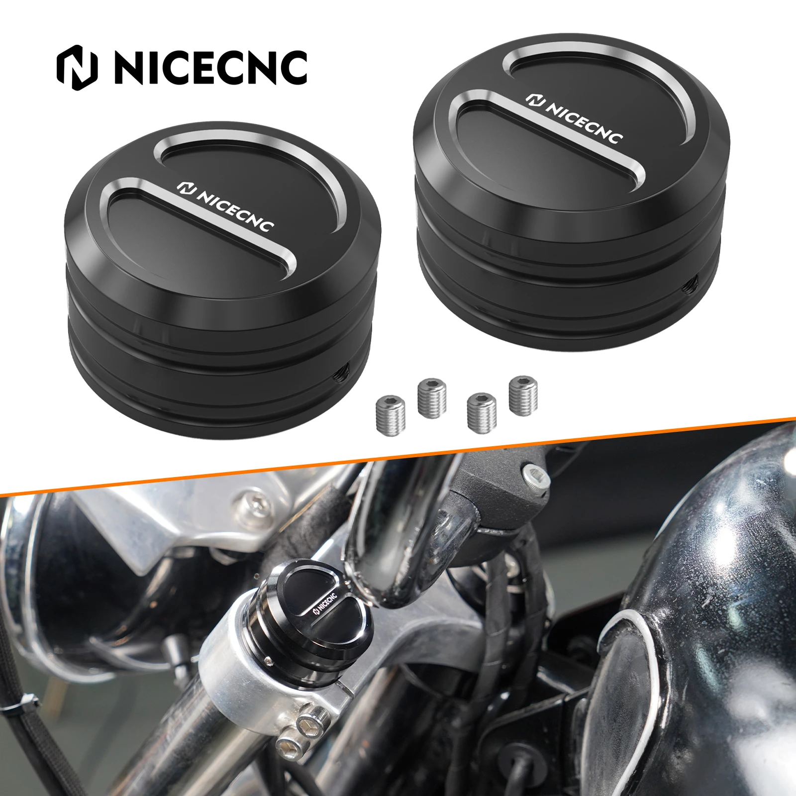 

Motorcycle Fork Top Tube Cap Covers for Harley Street Bob FXBB/S Softail FXST Slim FLSL Iron 883 1200 XL883N 883 SuperLow XL883L