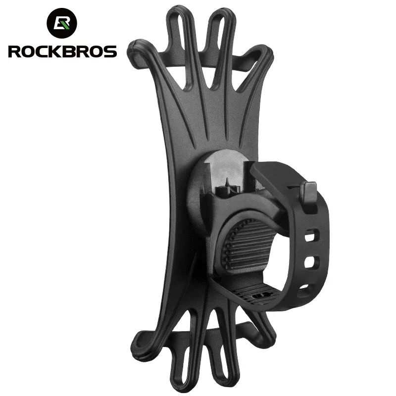 ROCKBROS Bicycle Phone Holder Elastic Silicone Adjustable Bike Cell Phone Stand Cycling Bicycle Mobile Phone Holder Support