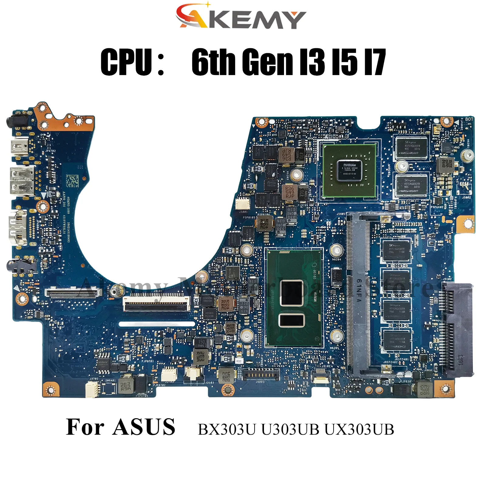 

UX303UB Laptop Motherboard For ASUS ZenBook U3000 BX303U U303UA U303UB UX303UB UX303U Mainboard With I3 I5 I7 CPU 100% tests OK