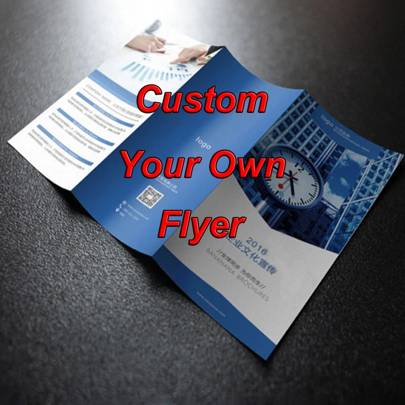 Custom Flyer Booklet Brochure Print Any Size Design Full Color Coated Paper Leaflet Double Free Sample Tri-Fold Special Folder