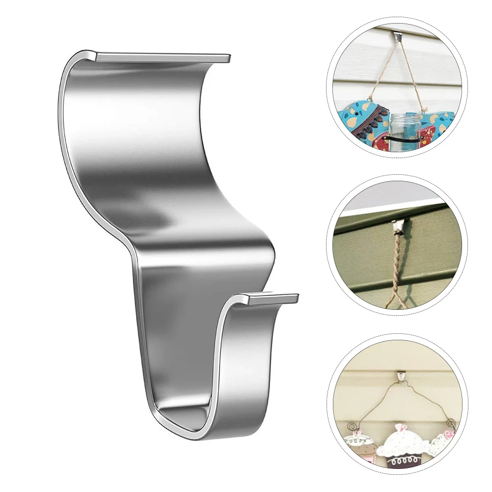 8 PCS Hangers Hook up Outdoor Decoration Siding Clip No-Hole Nails Vinyl Mount Drilling Needed Silver Hooks for Hanging