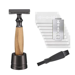 Safety Razor Made of Olive Wood for Men and Women Including 10 Razor Blades Zero Waste Wet Razor Safety Razor