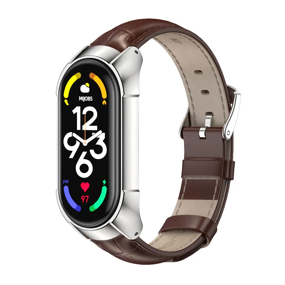 حزام الفرقة ل Mi الفرقة 7 الأساور الجلدية سوار ل شاومي Mi الفرقة 7 حزام Correa ساعة ذكية استبدال الملحقات