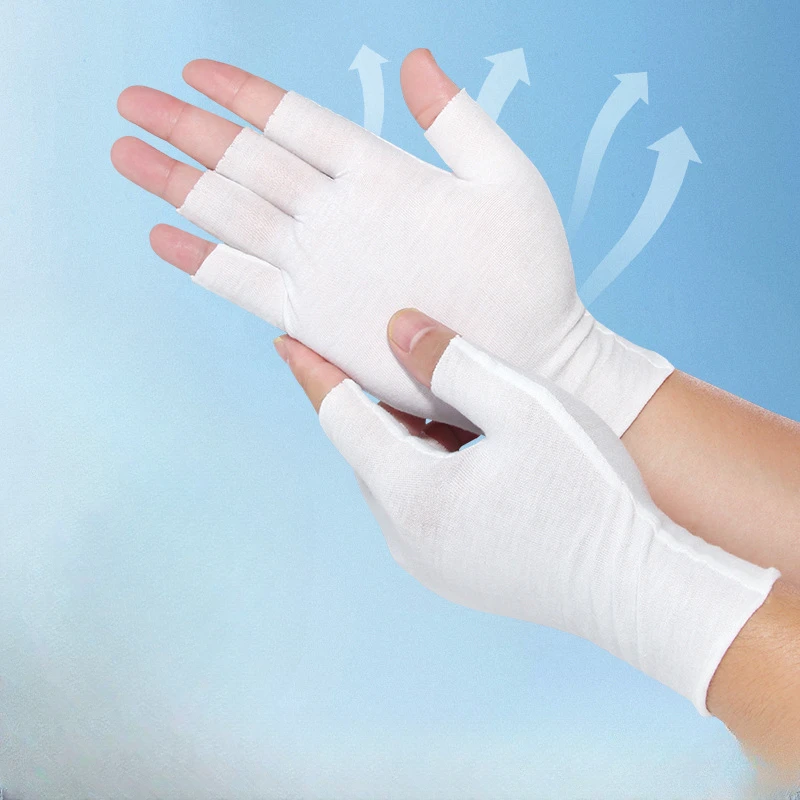 Anti UV Gloves Gel Professional Protection Gloves For ManicuresProtect Hands Nail Art Stretchy Fingerless Glove For Home Outdoor