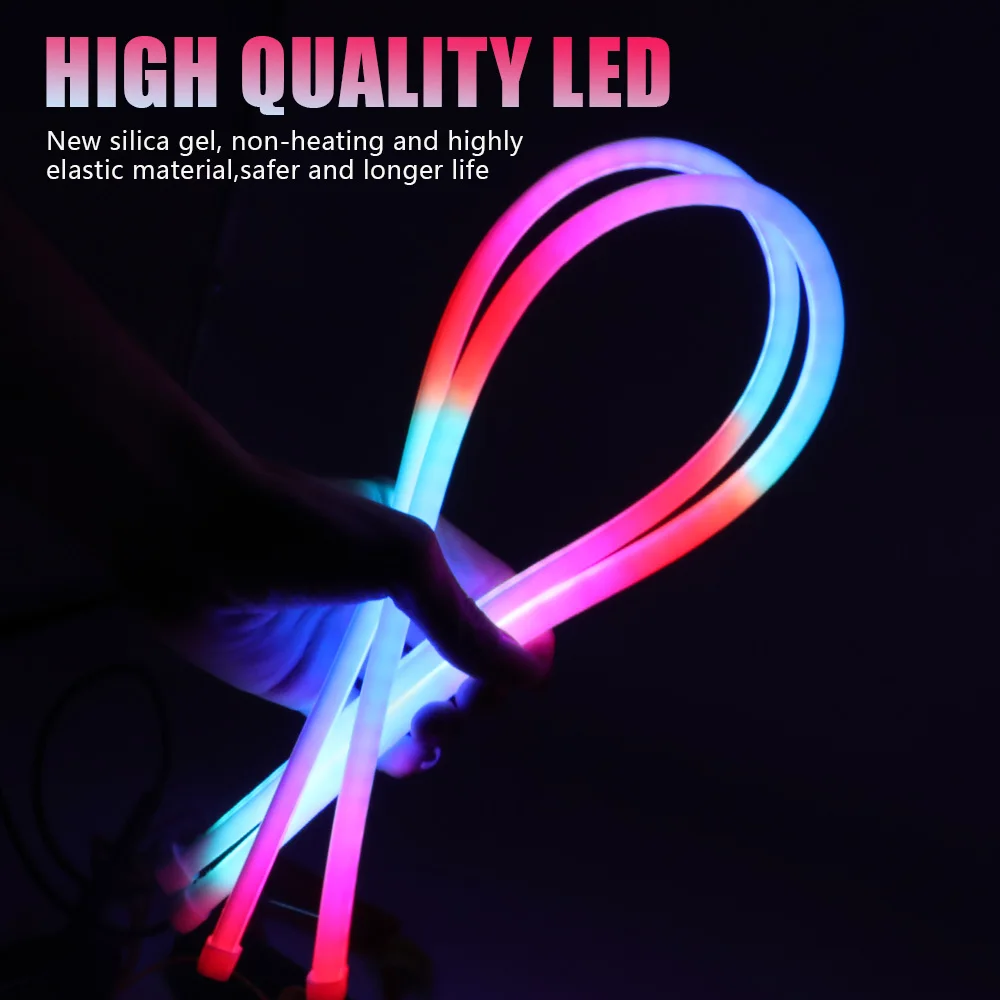 2 قطعة RGB Led شريط مصابيح أمامية المسح بدء مرنة النيون DRL النهار تشغيل أضواء مع متتابعة بدوره مصباح إشارة APP التحكم