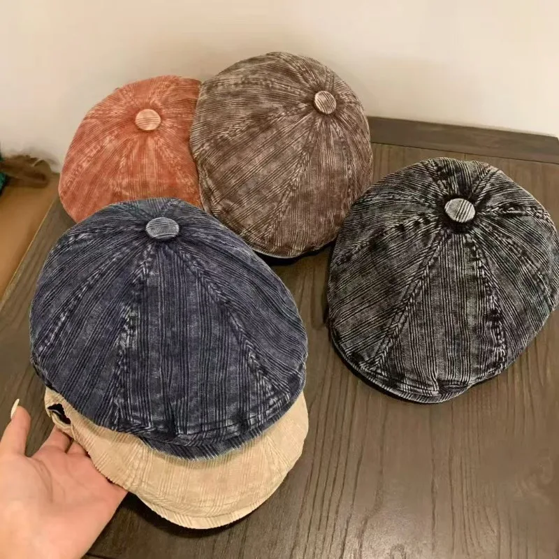 1 قطعة قبعة جولف مثمنة على الطراز البريطاني القديم ، قبعة موزع الصحف للرجال ، جميع المواسم. قبعة بيريه متعددة الاستخدامات ثنائية اللون ، مناسبة للتجمعات