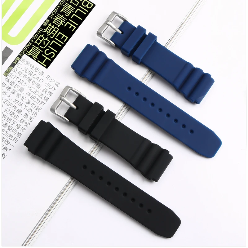 For Citizen Green Water Ghost AW1598 AI7009 BN0193 CASIO seiko silicone watchband 22mm rubber strap men's Pin buckle bracelet