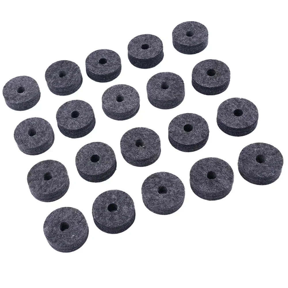 20pcs Cymbal Felt Washer Felts Crash Cymbals Clutch Felt Drum Parts Set Gray Musical Instrument Accessories Durable Practical