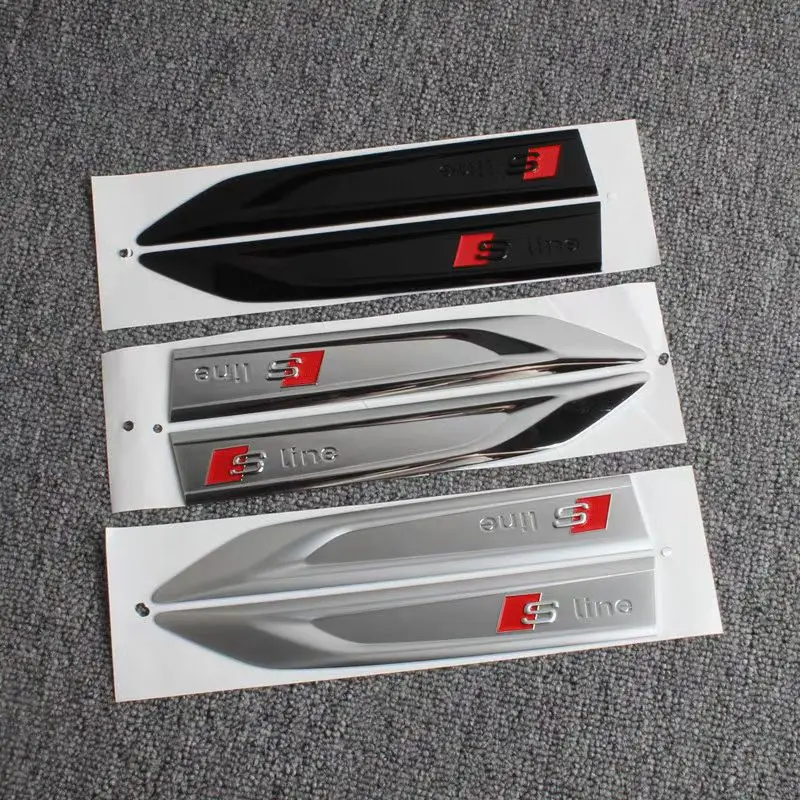 

For Audi A3 A4 B8 8P 8V A6 C7 A5 Q5 B7 B6 B9 A7 SLINE Q3 Q7 Car Logo Modification Leaf Plate Sline Side Label Decorative Sticker