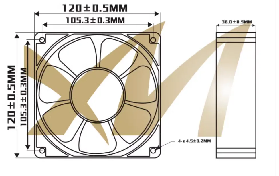 12cm fan  CGD12038B48HL 1238 FAN 48V cooling  0.3A  equipment cabinet  cooling fan