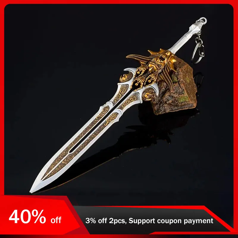 22cm God of War Keychain Kratos Blade of Olympus Zeus Weapon Model Metal Keyrings Toy Sword Katana Cosplay Gifts for Boy Pendant