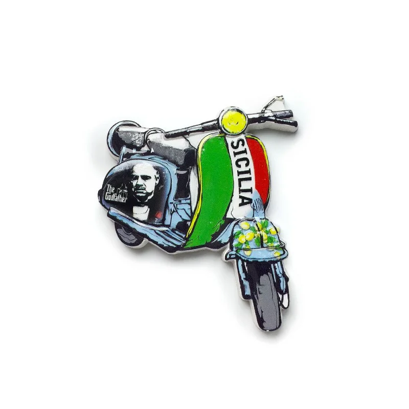 

Italy Sicily Island 3D Resin Fridge Magnet Vespa Scooter (Italian Flag) Cute Strong Magnet Home Decor Refrigerator Magnets Imane