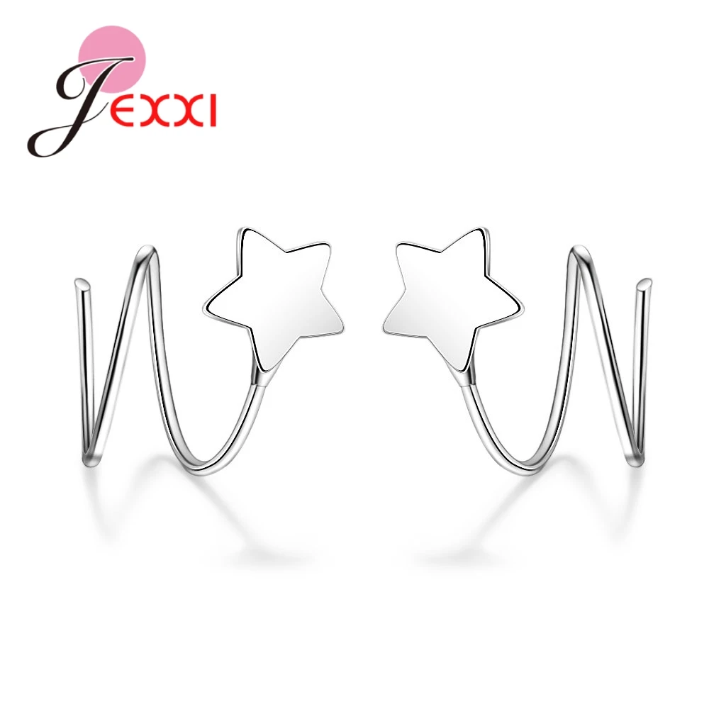 Attractive Fashion Christmas Jewelry Gift Latest Model 925 Sterling Silver Color Clip Earrings For Women Valentine's Day Gift