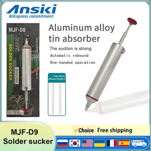 ANSIKI MJF-D9 Solder sucker Aluminum alloy Desoldering Pump Suction Tin Gun for Electronic component Welding Repair Tool