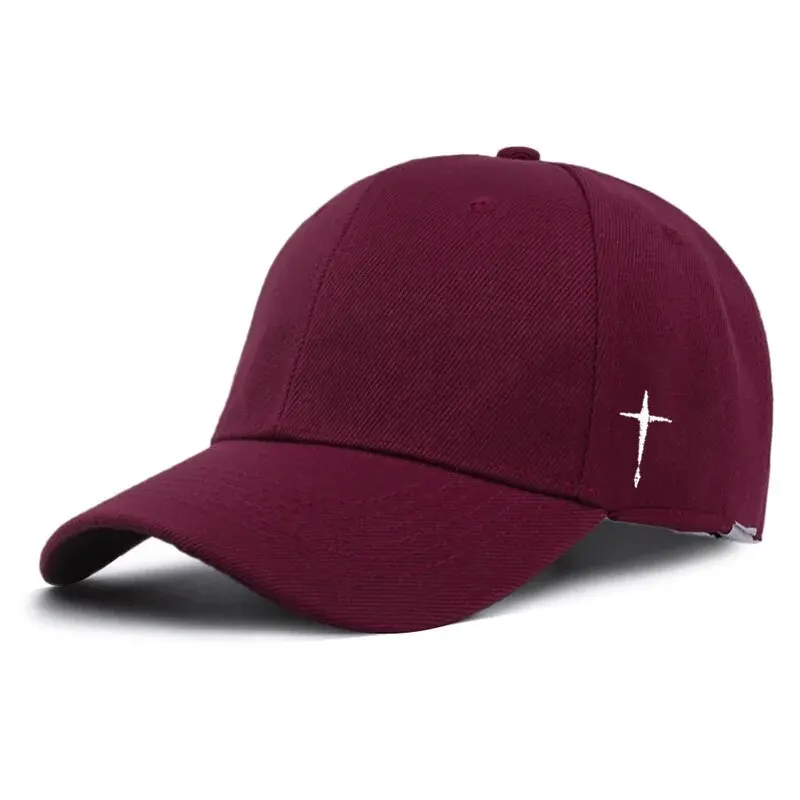 Unisex Simple Cross Water Drop Embroidery Baseball Caps Spring and Autumn Outdoor Adjustable Casual Hat Sunscreen Hat