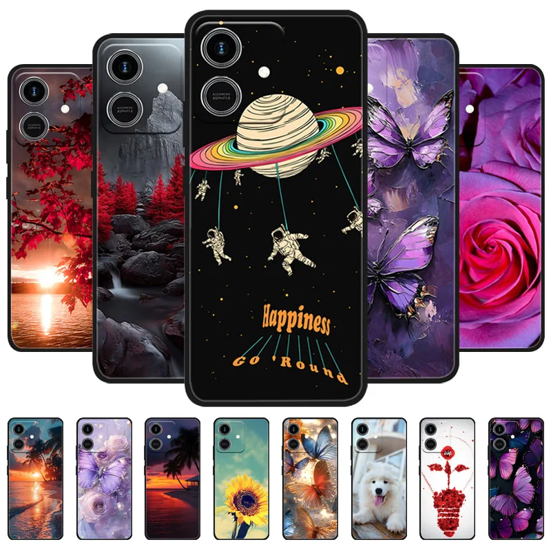 

Phone Case For Honor Play 10 4G ELA-LX3 Fashion Flower Protect Cover Soft TPU Silicone Shockproof Shell For Honor Play10 Bumper