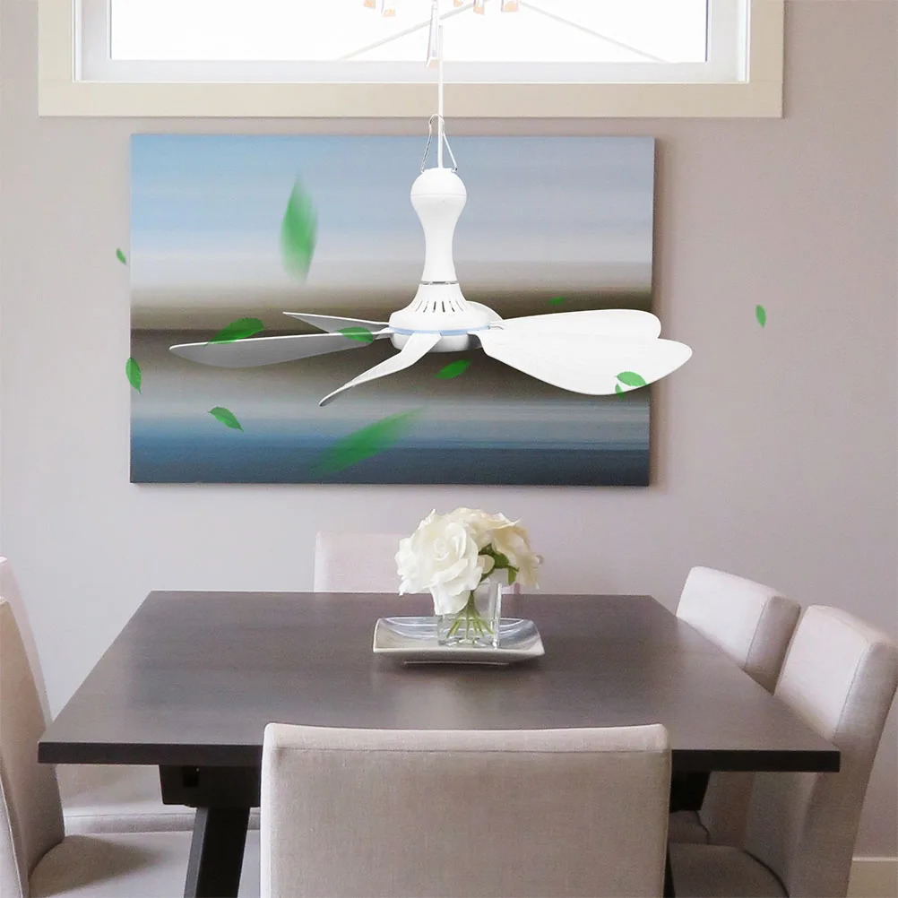 

Portable USB Ceiling Fan 6 Leaves Small Size Strong Wind Plastic Material Fans for Outdoor Hanging Tent Camping Dorm