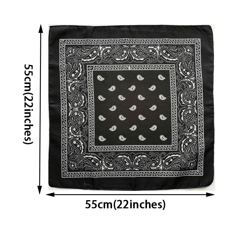 Square Paisley Bandanas Headbands For Women Men Fashion Fabric Ride Mask Hip Hop Hairbands Sport Head Bands Scarfs Accessories