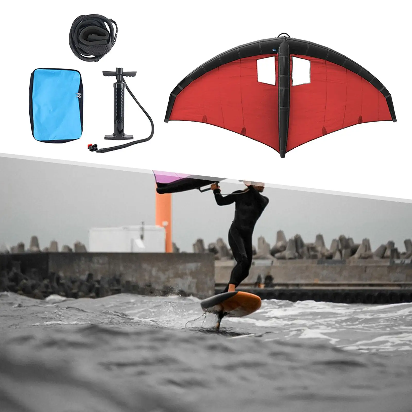 

Inflatable Surfing Wing Surfing Foil Wing for Kiteboard Surfing Paddle Board