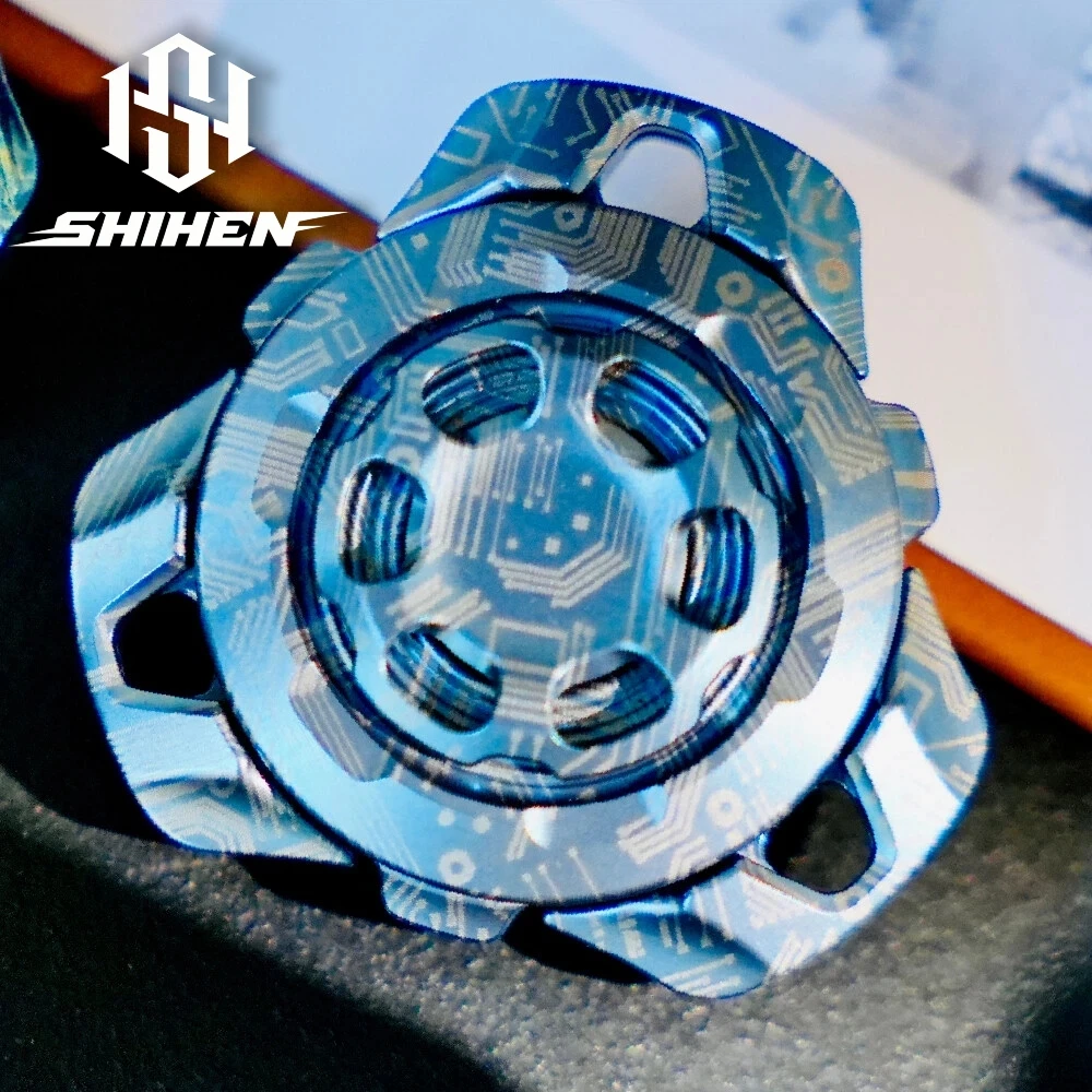 SHIHEN EDC Starshards Storm Titanium Fidget Spinner Open Nail Gyro Fidget Toys For Adults Anxiety Toys Original Designs