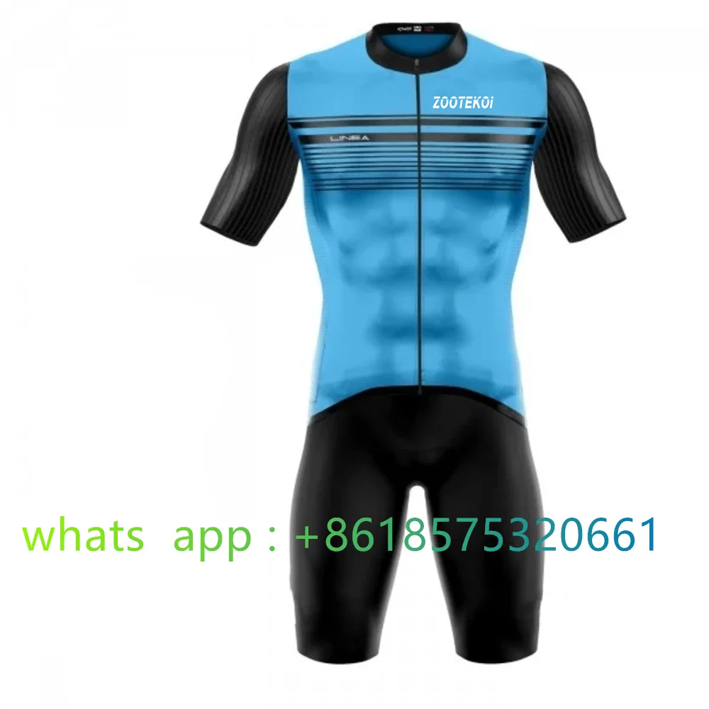 

Men Custom Triathlon Thick Riding Pad for Comfort Jumpsuit Uniforms Summer Bike Jersey Clothing Breathable Cycling Suits Apparel