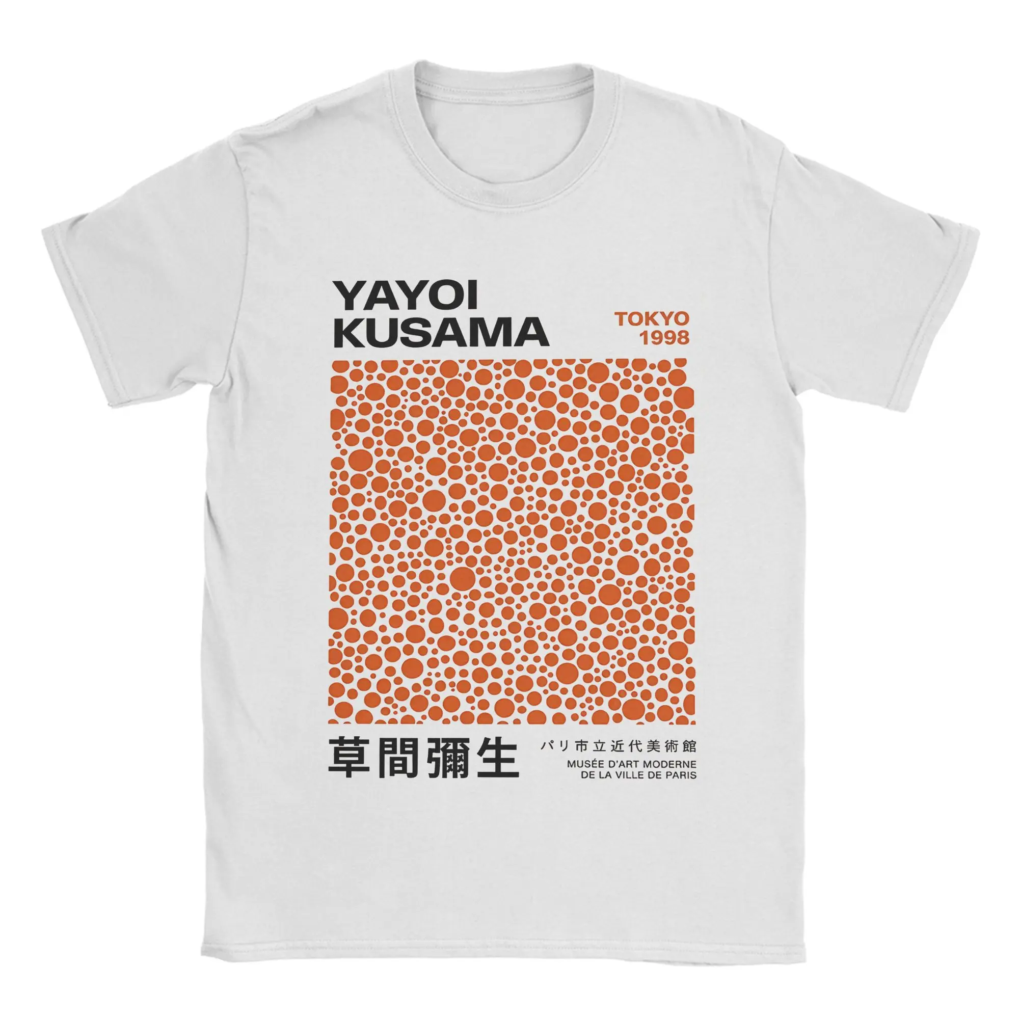 Yayoi Kusama Orange Infinity Nets Poster 1998 Polka Dot Tokyo Red Orange Decor T Shirt Summer T-Shirts Pure Cotton Tee Shirt